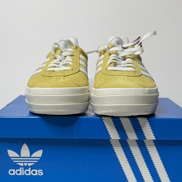 💛 Adidas Gazelle Bold Platform Sneakers YELLOW/WHITE Women's Size 6 - Picture 3 of 10